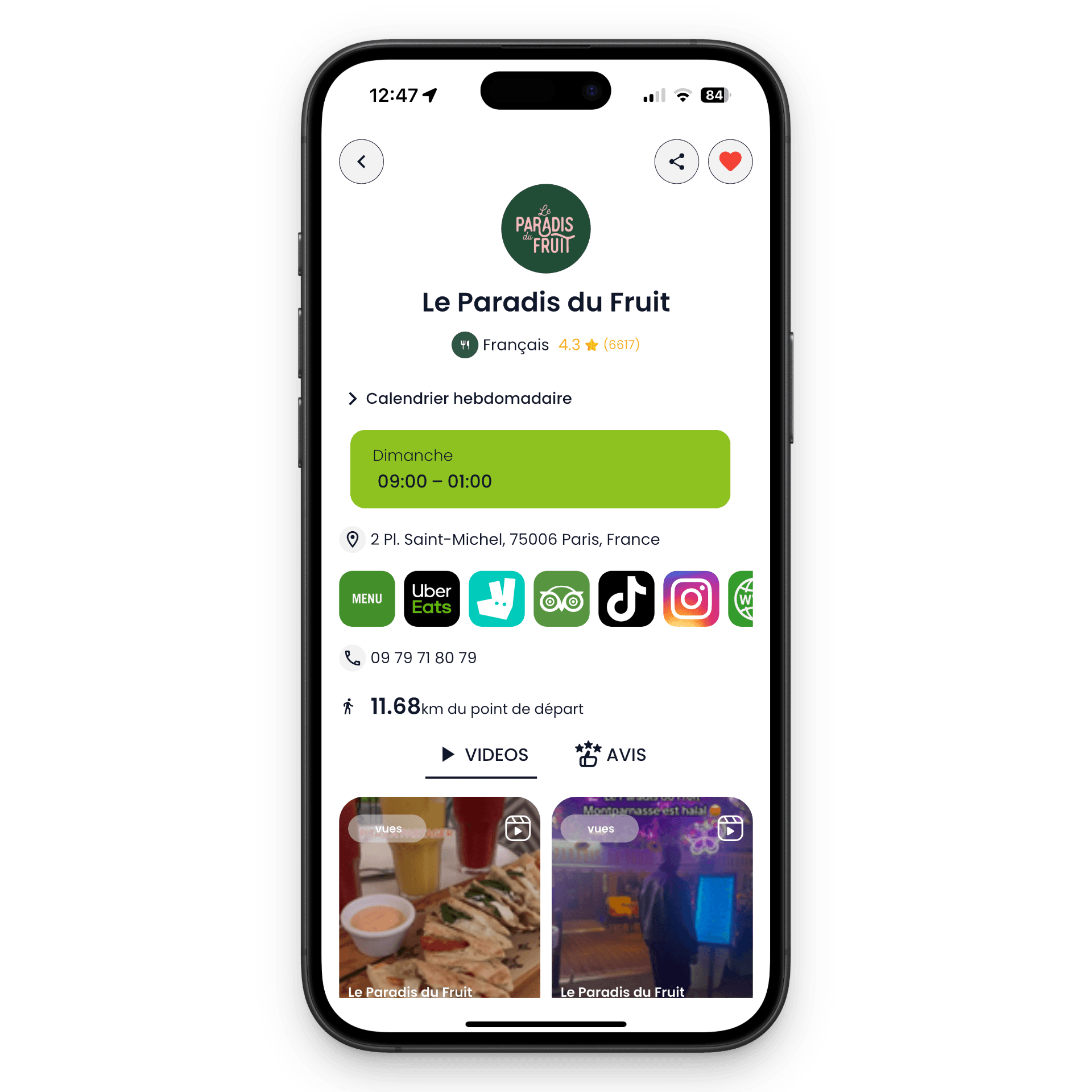 Image pour Fiches resto complètes et favoris centralisés